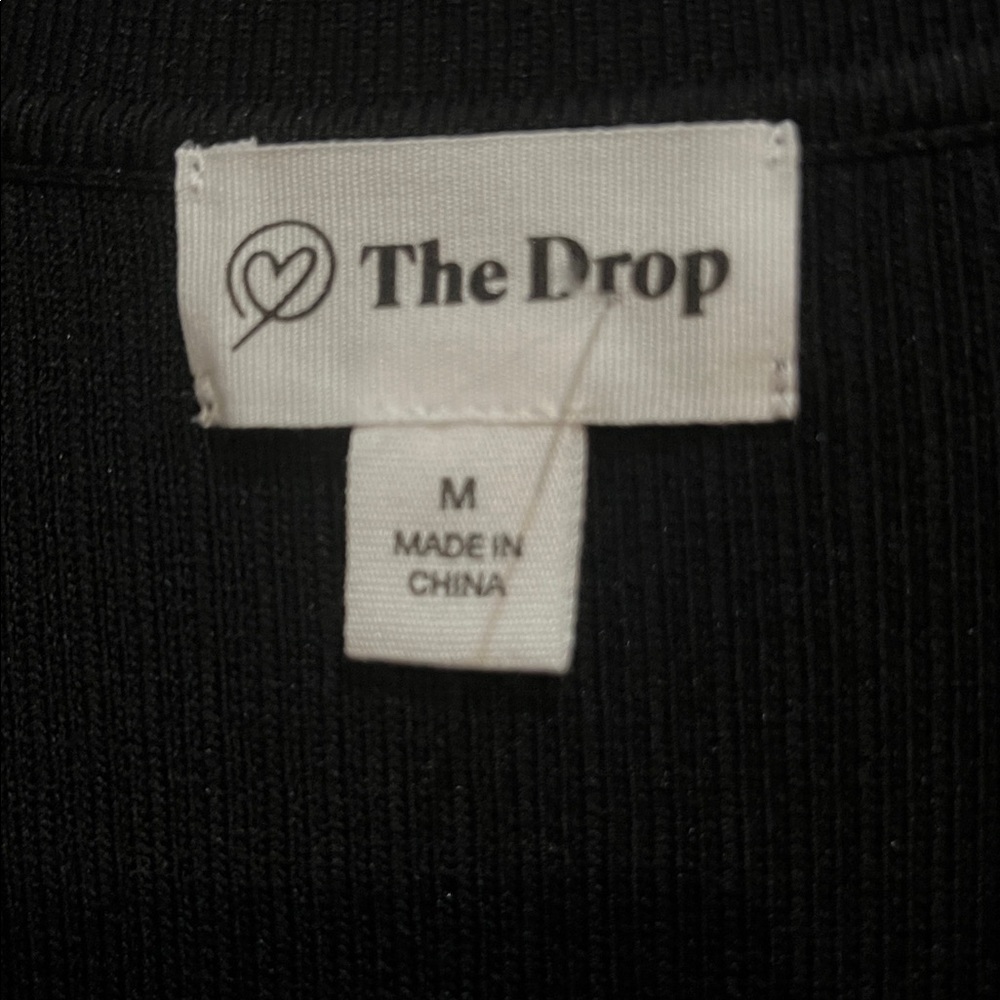 The Drop Black Ribbed Button Front Sweater Dress Size M - Picture 7 of 11